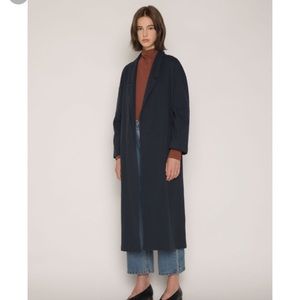 NWT Oak + Fort navy blue long cardigan coat